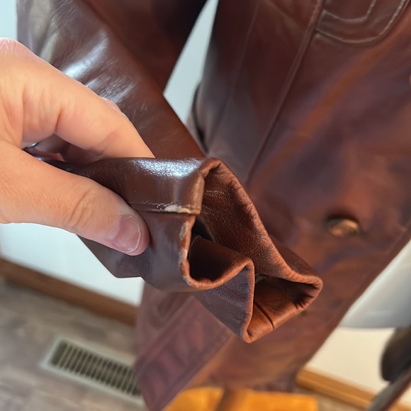 Victoria leather 60’s jacket belted vintage good condition with removable liner - Picture 12 of 15